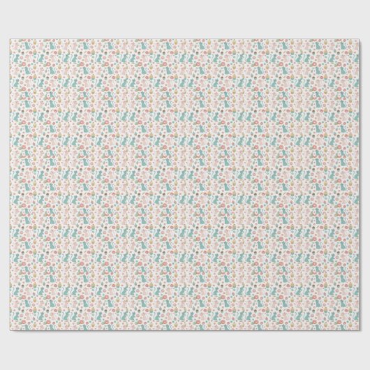 Cute Cats & Cupcakes Patroon - Kawaii Kitten Kunst Cadeaupapier (Vlak)
