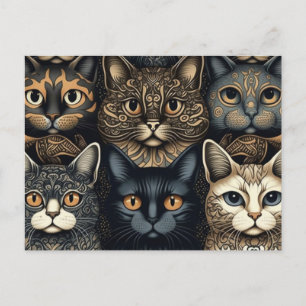 Cute cats die samen poseren briefkaart