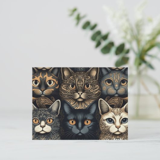 Cute cats die samen poseren briefkaart (Staand voorkant)