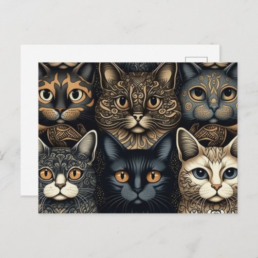 Cute cats die samen poseren briefkaart (Voorkant / Achterkant)