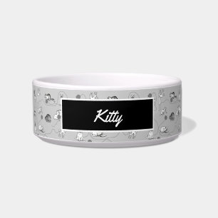 Cute Cats die spelen en het Naughty Pattern Pet zi Voerbakje