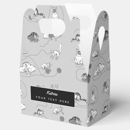 Cute Cats die spelen en het Naughty Pattern zijn Bedankdoosjes (Geopend)