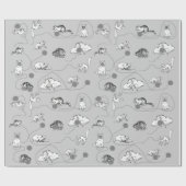 Cute Cats die spelen en het Naughty Pattern zijn Cadeaupapier (Vlak)