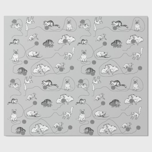 Cute Cats die spelen en het Naughty Pattern zijn Cadeaupapier (Vlak)