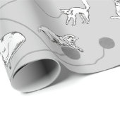 Cute Cats die spelen en het Naughty Pattern zijn Cadeaupapier (Rol Hoek)