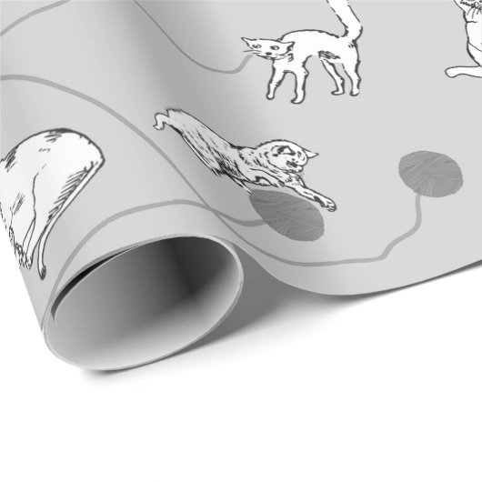 Cute Cats die spelen en het Naughty Pattern zijn Cadeaupapier (Rol Hoek)