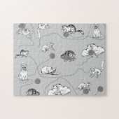 Cute Cats die spelen en het Naughty Pattern zijn Legpuzzel (Horizontaal)