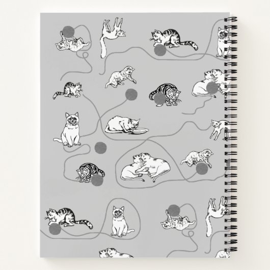 Cute Cats die spelen en het Naughty Pattern zijn Notitieboek (Achterkant)
