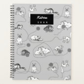 Cute Cats die spelen en het Naughty Pattern zijn Planner (Voorkant)