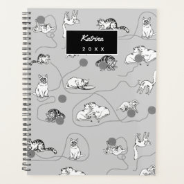 Cute Cats die spelen en het Naughty Pattern zijn Planner