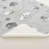Cute Cats die spelen en het Naughty Pattern zijn Sherpa Deken (3/4)