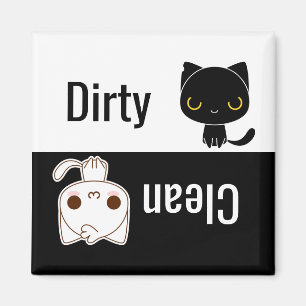 Cute Cats Dirty Clean Disc Washer Magneet
