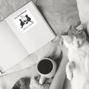 Cute Cats Dit boek behoort tot Vierkante Sticker