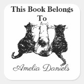 Cute Cats Dit boek behoort tot Vierkante Sticker (Voorkant)