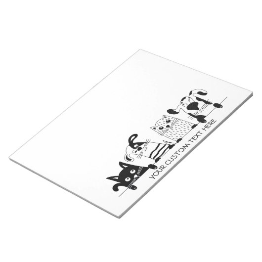 Cute Cats & Dogs aangepaste tekst notitieblokken (Schuin)