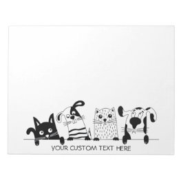 Cute Cats & Dogs aangepaste tekst notitieblokken