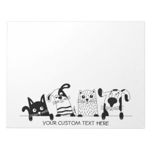 Cute Cats & Dogs aangepaste tekst notitieblokken