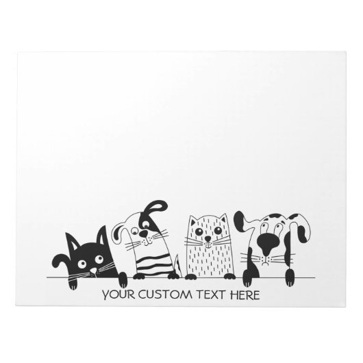 Cute Cats & Dogs aangepaste tekst notitieblokken (Voorkant)