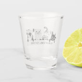 Cute cats & Dogs Custom text shot glass Glas (Achterkant)
