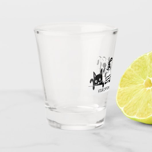Cute cats & Dogs Custom text shot glass Shot Glas (Links)