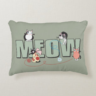 Cute Cats en Yarn Pillow Accent Kussen