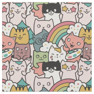 Cute Cats Fabric Stof