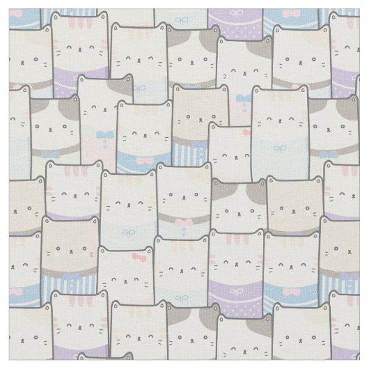 Cute Cats Fabric Stof (Close Up)