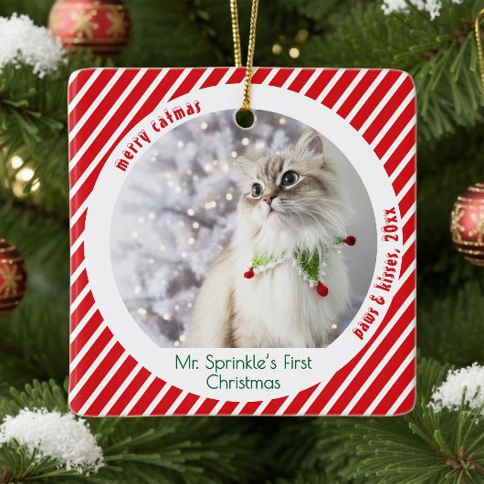 Cute Cats First Christmas Festive Keepsake  Keramisch Ornament