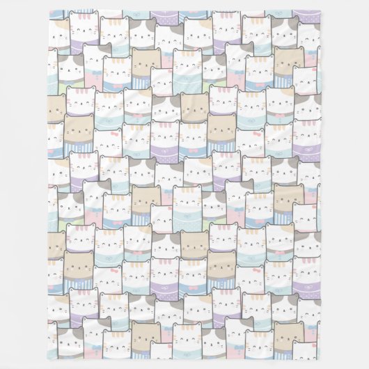 Cute Cats Fleece Blanket (Voorkant)