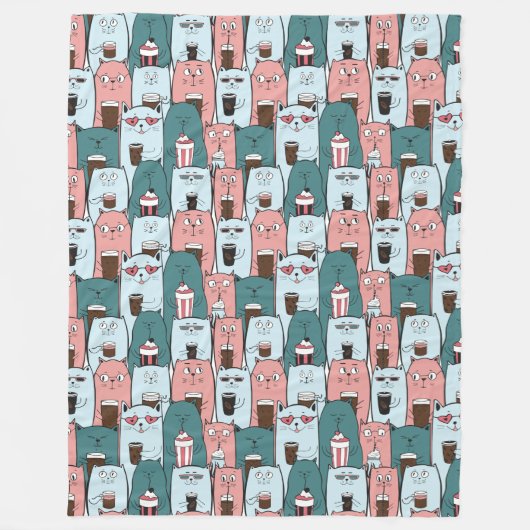 Cute Cats Fleece Blanket (Voorkant)