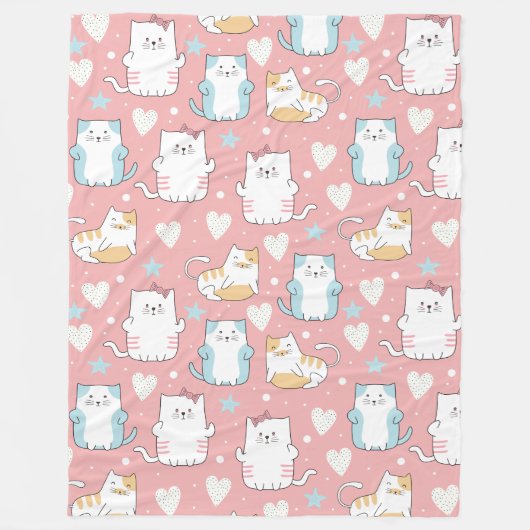 Cute Cats Fleece Blanket (Voorkant)