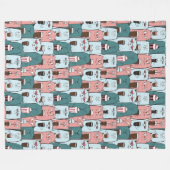 Cute Cats Fleece Blanket Deken (Voorkant (Horizontaal))