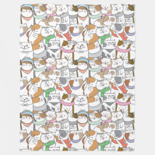 Cute Cats Fleece Blanket Deken