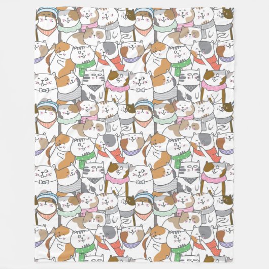 Cute Cats Fleece Blanket Deken (Voorkant)