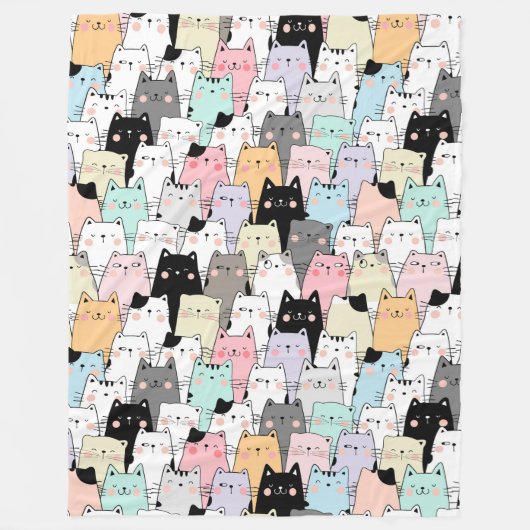 Cute Cats Fleece Blanket Deken (Voorkant)