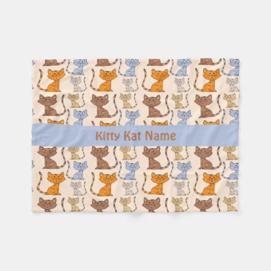 Cute Cats Fleece Blanket for Cats (Voorkant (Horizontaal))