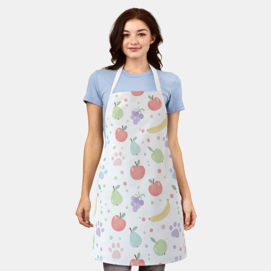 Cute Cats & Fruits Pattern Apron | Fun Kitchen  Schort (Gedragen)