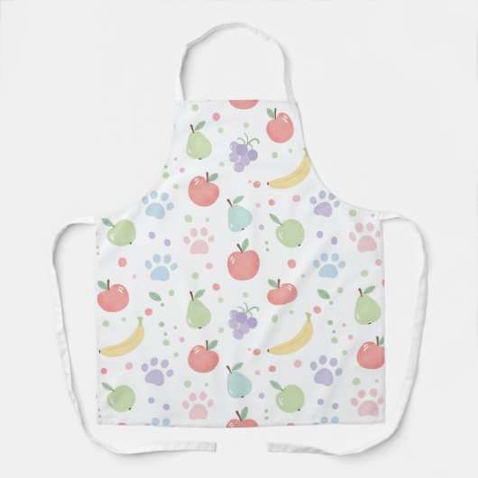 Cute Cats & Fruits Pattern Apron | Fun Kitchen  Schort (Voorkant)