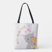 Cute Cats, geweldige moederdag gift Beste mam hart Tote Bag (Achterkant)