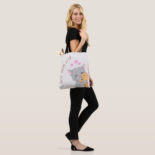 Cute Cats, geweldige moederdag gift Beste mam hart Tote Bag (Op model)