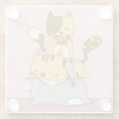Cute Cats Glass Onderzetter (Achterkant)