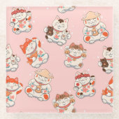 Cute Cats Glass Onderzetter Glazen Onderzetter (Voorkant)