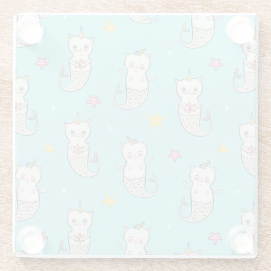 Cute Cats Glass Onderzetter Glazen Onderzetter (Achterkant)