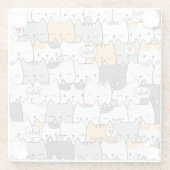 Cute Cats Glazen Onderzetter (Achterkant)