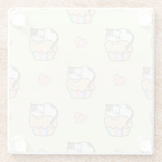 Cute Cats Glazen Onderzetter (Achterkant)