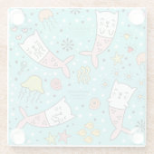 Cute Cats Glazen Onderzetter (Achterkant)