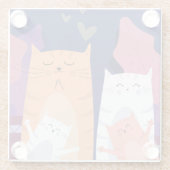 Cute Cats Glazen Onderzetter (Achterkant)
