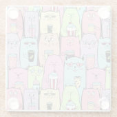 Cute Cats Glazen Onderzetter (Achterkant)