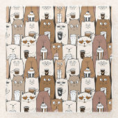 Cute Cats Glazen Onderzetter (Voorkant)