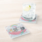 Cute Cats Glazen Onderzetter (Schuin)